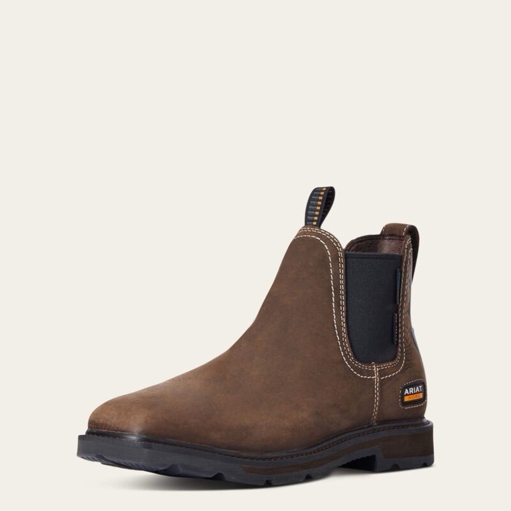 Ariat Groundbreaker Chelsea H20 Square Steel Toe Dark Brown Men's 11.5 D